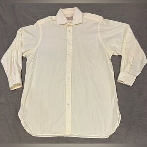Huntsman Savile Row Bespoke Dress Shirt Mens 16.5/34 Cream Ivory Sea Island